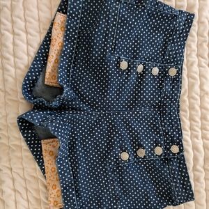 Almost Famous Navy Polka Dot High Waist Shorts